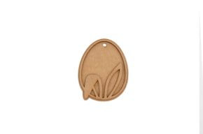 SET 6 EGGS WITH RABBIT 6.3X8X0.3CM MDF