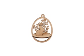 SET 4 3D APLICATIONS RABBIT 7.2X4.5X10X0.3CM MDF