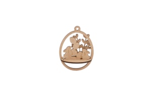 SET 4 3D APLICATIONS RABBIT 7.2X4.5X10X0.3CM MDF