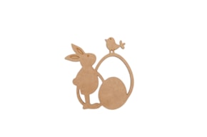 SET 4 APLICATIONS RABBIT WITH EGG 11.3X12X0.3CM MDF