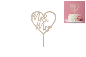 SET 2 CAKE TOPS MR&MRS 15X21X0.4CM CHOUPO