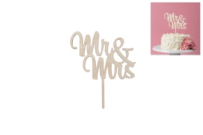 SET 2 CAKE TOPS MR&MRS 16X19X0.4CM CHOUPO
