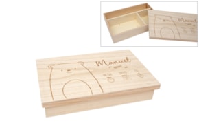 CAIXA P/ RECORDAÇÕES NASCIMENTO PERSONALIZAVEL 37.5X24.5X6CM