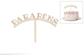 SET 2 TOPPERS PARABENS 17X10X0.4CM CHOUPO