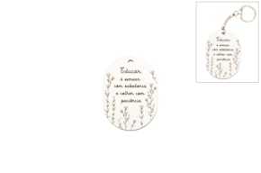 SET 12 SOUVENIRS Educating is sowing 4.3X6X0.3CM WHITE MDF