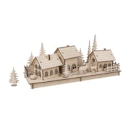 3Dwood kit Winter village,FSC Mix Credit, natural, 40x14.5xt