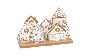 SET 7 SCENARIO HOUSES AND TREES W/BASE 13.5-21X0.3CM 35X15XO