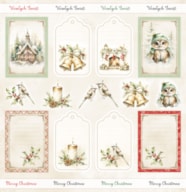 PAPEL SCRAP 30.5x30.5CM ETIQUETAS RUSTIC CHRISTMAS