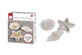 CONJ. 3 MOLDES SILICONE CONCHAS + ESTRELLA  RAYHER