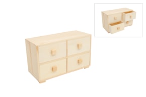 WOODEN BOX 4 DRAWERS 29.8X13X17CM