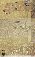 RICE PAPER 54X33CM ABSTRACT ART GOLD TREE  PFY-14548