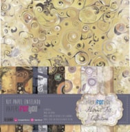 KIT 8 PAPEIS SCRAP TELA 30.5X30.5CM ABSTRACT ART PFY-14516
