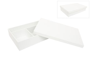 CAJA P/ BAUTIZADO LACADA 38X25X7.5CM BLANCA