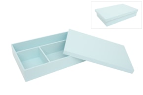 CAJA P/ BAUTIZADO LACADA 38X25X7.5CM AZUL BEBE