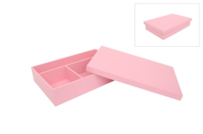 CAIXA P/ BATIZADO LACADA 38X25X7.5CM ROSA BEBE