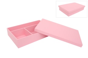CAJA P/ BAUTIZADO LACADA 38X25X7.5CM ROSA BEBE