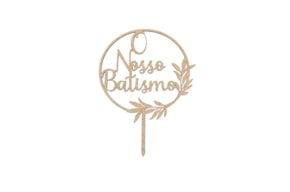 SET 2 CAKE TOPPER O NOSSO BATISMO 16.7X22.1X0.4CM CHOUPO