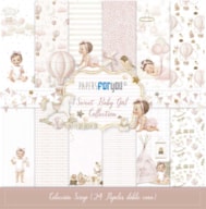 COL. 24 PAPELES SCRAP 20.5X20.5CM SWEET BABY GIRL PFY-14455