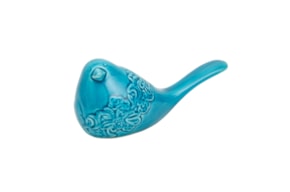 PAJARO MEDIO 15X7X7CM AZUL TURQUESA