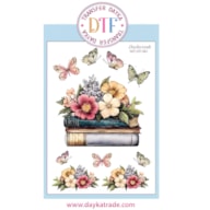 TRANSFER DTF-001G 20X28.5CM LIBRO FLORES Y MARIPOSAS