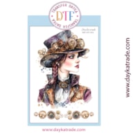 TRANSFER DTF-012P 14.28X19CM CHICA STEAMPUNK