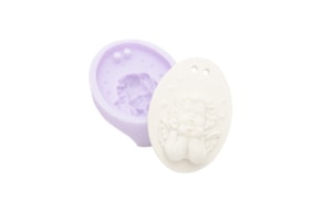MOLDE SILICONE BASE OVAL COM ANJO 8.5X5.5X2.5CM MLD293