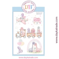 TRANSFER DTF-037G 20X28.5CM  DINOSAURIOS BEBE ROSA