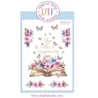 TRANSFER DTF-002G 20X28.5CM LIBRO Y MARIPOSAS