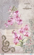 RICE PAPER 54X33CM LA VIE EN FLEURS PINK ORCHID PFY-15093