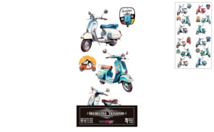 DECOR TRANSFERS 15X30CM SCOOTER II PFY-14631