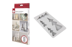 Silicone mould Fir trees, 14.5x26x2cm, 4 shapes, box 1pc
