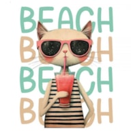 TRANSFER DTF FABRIC 25X30CM BEACH CAT ARTIS DECOR