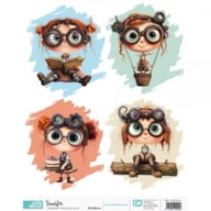 TRANSFER DTF FABRIC 25X30CM STEAMPUNK DOLLS ARTIS DECOR