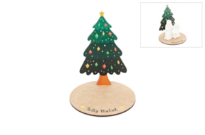 SET 4 CHRISTMAS TREES 11.7X9.8X0.3CM MDF C/ BASE