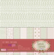 KIT 8 PAPERS SCRAP FABRIC 30.5X31.8CM SANTA FRIEND PFY-15403