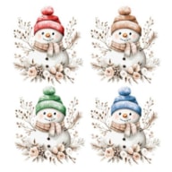 TRANSFER DTF TEXTIL 24X23CM VINTAGE SNOWMAN ARTIS DECOR