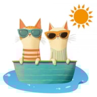 TRANSFER DTF TEXTIL 24X23CM CATS SHIP ARTIS DECOR