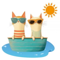 TRANSFER DTF TEXTIL 24X23CM CATS SHIP ARTIS DECOR