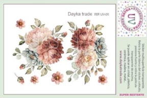 STICKER MULTISUPERFICIE TRANSP. UV-011 11.4X14.3CM  FLORES
