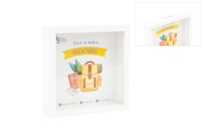 QUADRO MEALHEIRO LACADO 17X17X3.7CM BRANCO C/FUNDO AMOVIVEL