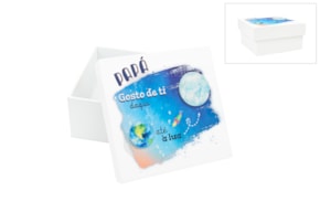 CAIXA QUAD. PAI LACADA 16X16X8CM BRANCA