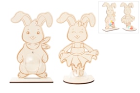 SET 2 CONEJOS 28.5X0.6CM CHOUPO C/ BASE C/ BOLA ACRILICA