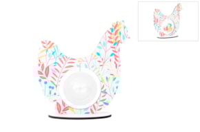 POLLO C/BASE 22X22.5X0.5CM MDF C/BOLA ACRILICA 8CM