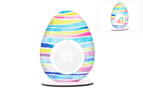 HUEVO C/BASE 16X21X0.5CM MDF C/BOLA ACRILICA 8CM