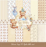 BLOCO 14 PAPELES SCRAP 15x30cm HAPPY BIRTHDAY PFY-14664