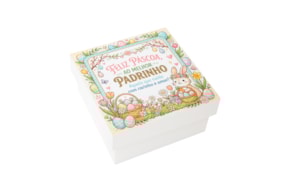 CAIXA QUAD. PASCOA LACADA 16X16X8CM BRANCA