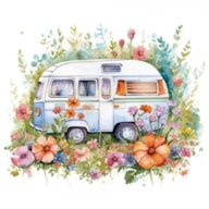 TRANSFER DTF TEXTIL 24X23CM CARAVAN 2 ARTIS DECOR