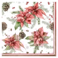 SET 20 NAPKIN 33x33CM CHRISTMAS FLOWERS 312185