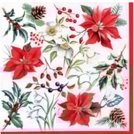 PAQUETE 20 SERVILLETAS 33x33CM FLORES NAVIDAD 312305