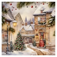 SET 20 NAPKIN 33x33CM CHRISTMAS VILLAGE 310107